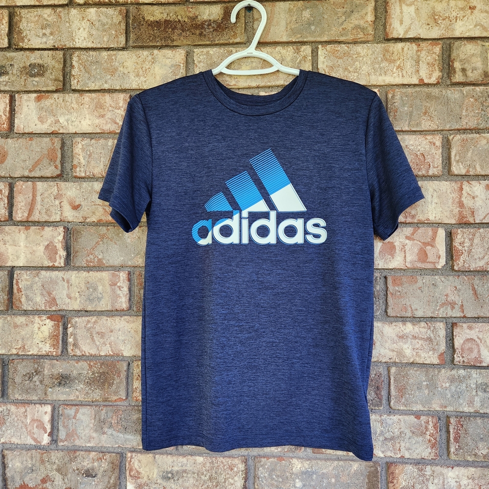 Adidas Blue Short Sleeve Tee with Trefoil Logo